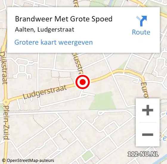 Locatie op kaart van de 112 melding: Brandweer Met Grote Spoed Naar Aalten, Ludgerstraat op 25 maart 2020 17:18