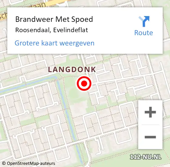 Locatie op kaart van de 112 melding: Brandweer Met Spoed Naar Roosendaal, Evelindeflat op 25 maart 2020 18:17