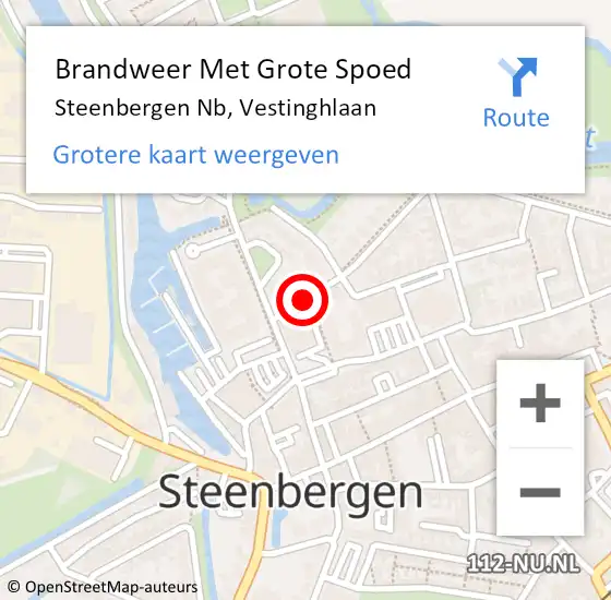 Locatie op kaart van de 112 melding: Brandweer Met Grote Spoed Naar Steenbergen Nb, Vestinghlaan op 25 maart 2020 20:02