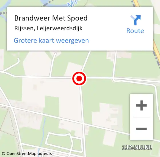 Locatie op kaart van de 112 melding: Brandweer Met Spoed Naar Rijssen, Leijerweerdsdijk op 25 maart 2020 20:24