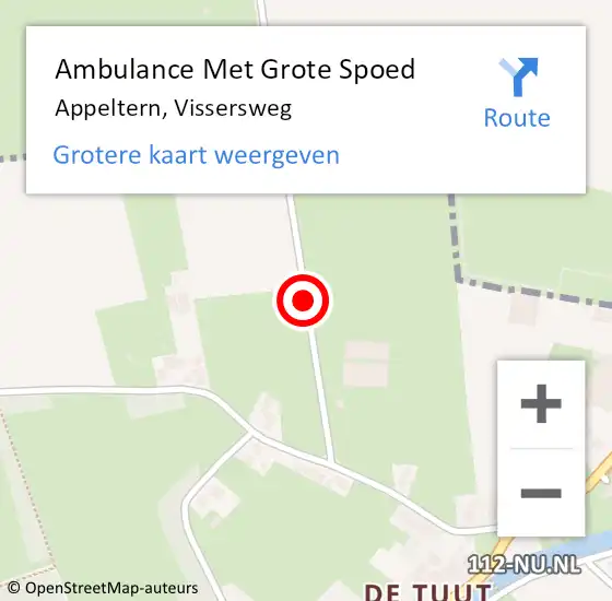 Locatie op kaart van de 112 melding: Ambulance Met Grote Spoed Naar Appeltern, Vissersweg op 25 maart 2020 21:11