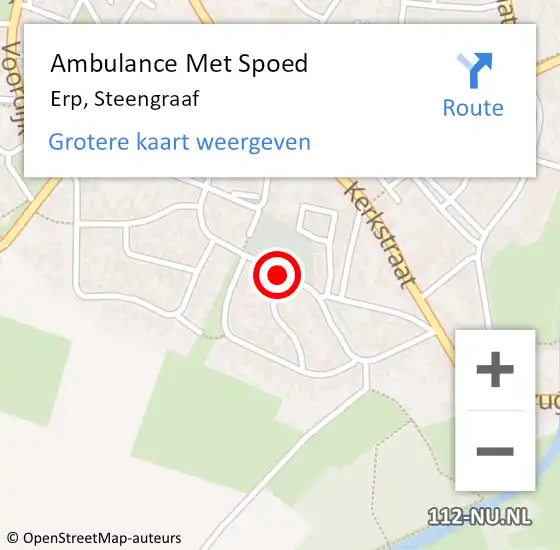 Locatie op kaart van de 112 melding: Ambulance Met Spoed Naar Erp, Steengraaf op 25 maart 2020 21:17