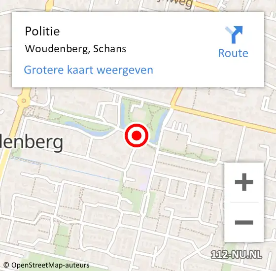 Locatie op kaart van de 112 melding: Politie Woudenberg, Schans op 25 maart 2020 21:30