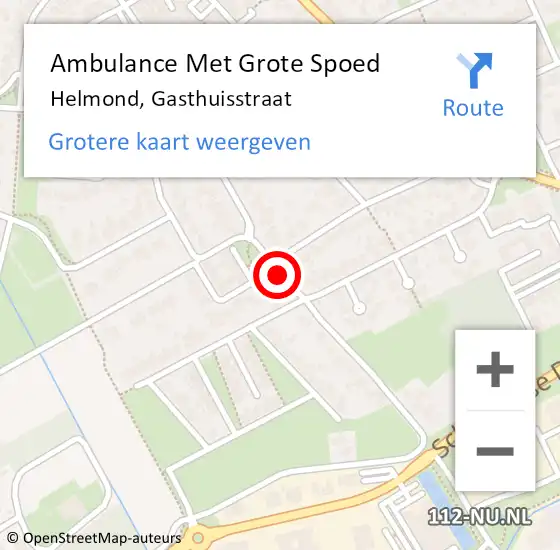 Locatie op kaart van de 112 melding: Ambulance Met Grote Spoed Naar Helmond, Gasthuisstraat op 25 maart 2020 23:40