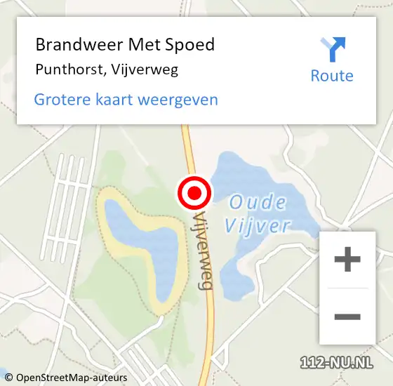 Locatie op kaart van de 112 melding: Brandweer Met Spoed Naar Punthorst, Vijverweg op 26 maart 2020 00:32