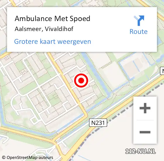 Locatie op kaart van de 112 melding: Ambulance Met Spoed Naar Aalsmeer, Vivaldihof op 26 maart 2020 01:16