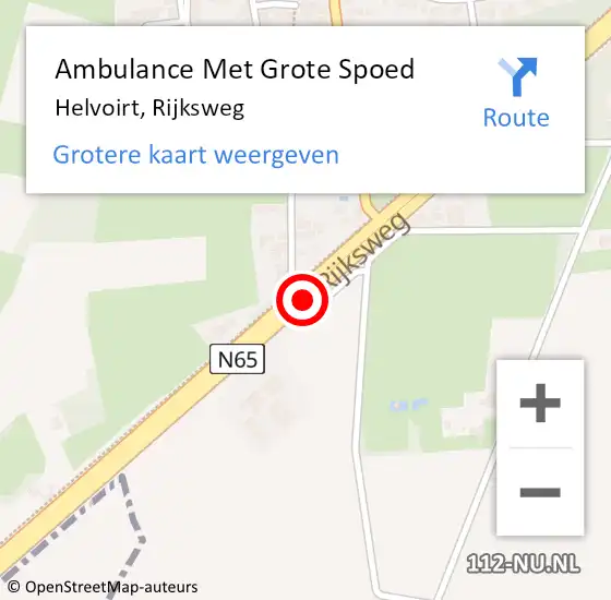 Locatie op kaart van de 112 melding: Ambulance Met Grote Spoed Naar Helvoirt, Rijksweg op 26 maart 2020 03:35