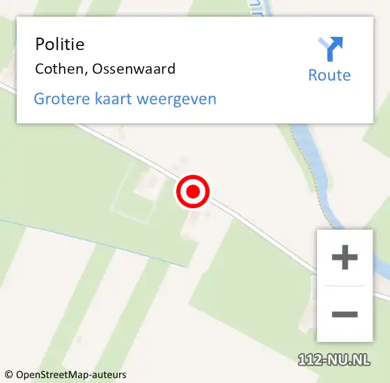 Locatie op kaart van de 112 melding: Politie Cothen, Ossenwaard op 26 maart 2020 07:01