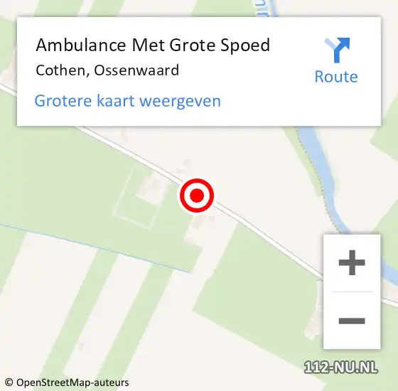 Locatie op kaart van de 112 melding: Ambulance Met Grote Spoed Naar Cothen, Ossenwaard op 26 maart 2020 07:03