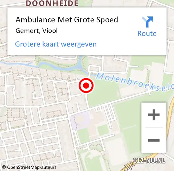 Locatie op kaart van de 112 melding: Ambulance Met Grote Spoed Naar Gemert, Viool op 26 maart 2020 08:14