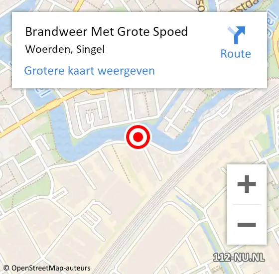 Locatie op kaart van de 112 melding: Brandweer Met Grote Spoed Naar Woerden, Singel op 26 maart 2020 09:18