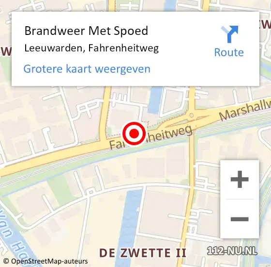 Locatie op kaart van de 112 melding: Brandweer Met Spoed Naar Leeuwarden, Fahrenheitweg op 26 maart 2020 09:21