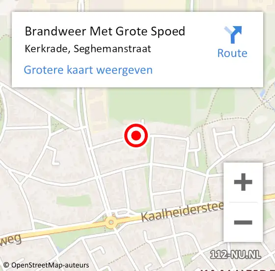 Locatie op kaart van de 112 melding: Brandweer Met Grote Spoed Naar Kerkrade, Seghemanstraat op 26 maart 2020 10:27