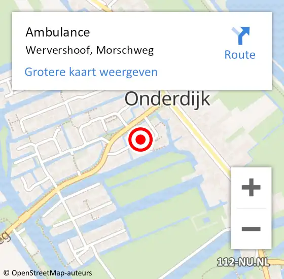 Locatie op kaart van de 112 melding: Ambulance Wervershoof, Morschweg op 26 maart 2020 12:19