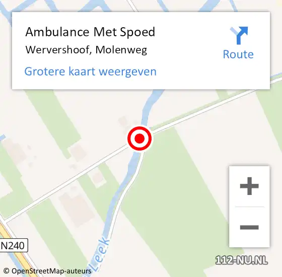 Locatie op kaart van de 112 melding: Ambulance Met Spoed Naar Wervershoof, Molenweg op 26 maart 2020 13:17
