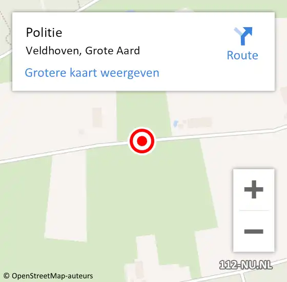 Locatie op kaart van de 112 melding: Politie Veldhoven, Grote Aard op 26 maart 2020 13:47