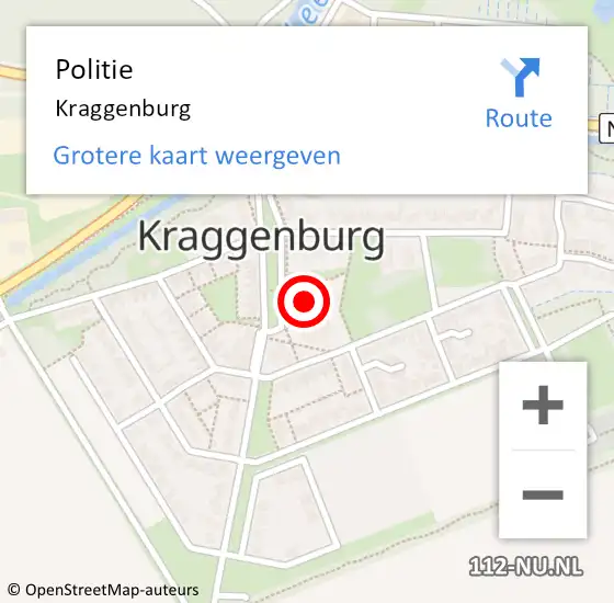Locatie op kaart van de 112 melding: Politie Kraggenburg op 26 maart 2020 13:54