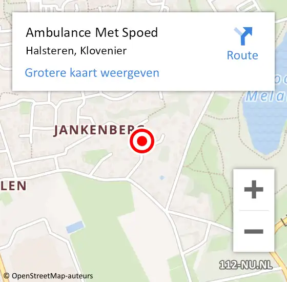 Locatie op kaart van de 112 melding: Ambulance Met Spoed Naar Halsteren, Klovenier op 2 mei 2014 11:26