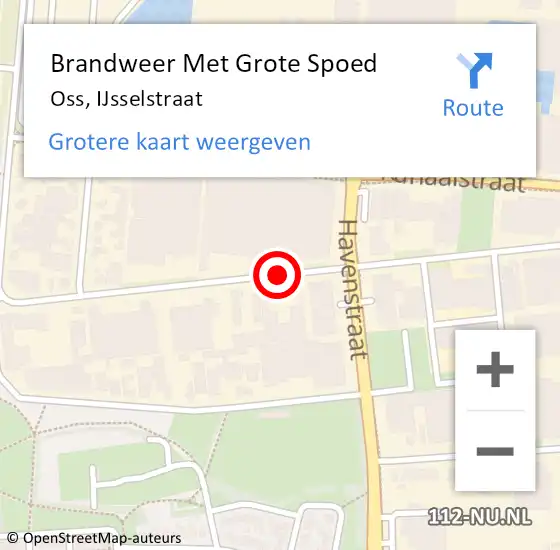 Locatie op kaart van de 112 melding: Brandweer Met Grote Spoed Naar Oss, IJsselstraat op 26 maart 2020 14:59