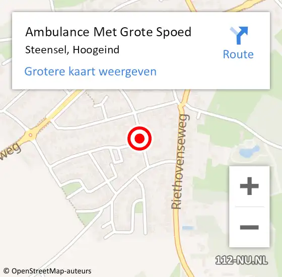 Locatie op kaart van de 112 melding: Ambulance Met Grote Spoed Naar Steensel, Hoogeind op 26 maart 2020 15:08