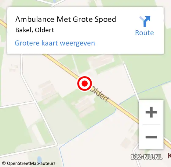 Locatie op kaart van de 112 melding: Ambulance Met Grote Spoed Naar Bakel, Oldert op 26 maart 2020 19:09