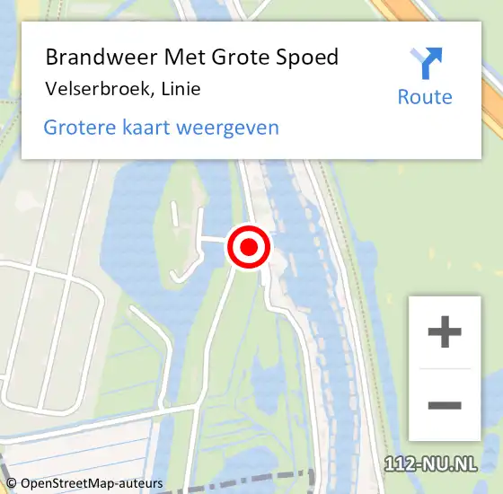 Locatie op kaart van de 112 melding: Brandweer Met Grote Spoed Naar Velserbroek, Linie op 26 maart 2020 19:41