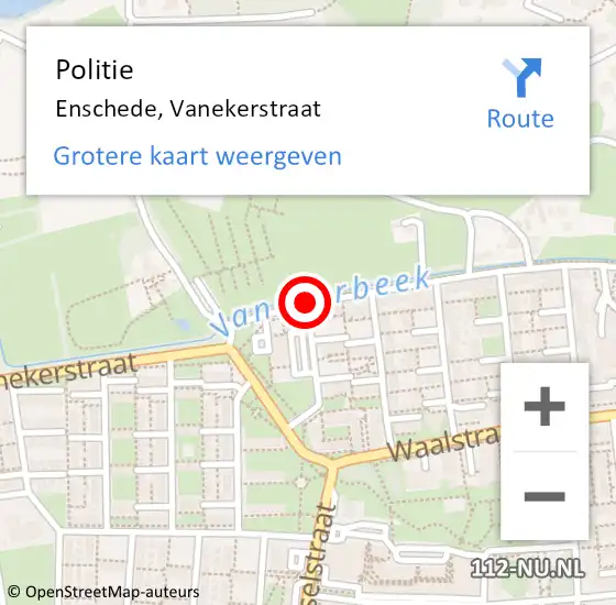 Locatie op kaart van de 112 melding: Politie Enschede, Vanekerstraat op 26 maart 2020 19:57