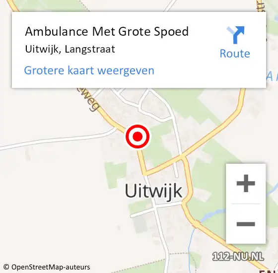 Locatie op kaart van de 112 melding: Ambulance Met Grote Spoed Naar Uitwijk, Langstraat op 2 mei 2014 11:55