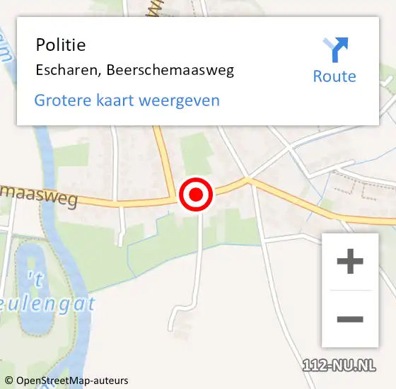 Locatie op kaart van de 112 melding: Politie Escharen, Beerschemaasweg op 26 maart 2020 21:25