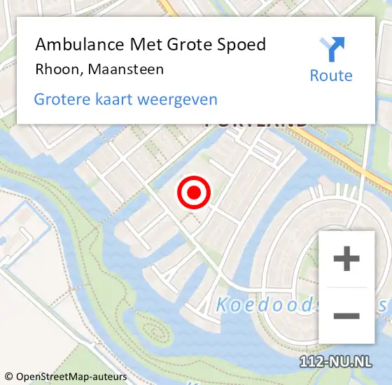 Locatie op kaart van de 112 melding: Ambulance Met Grote Spoed Naar Rhoon, Maansteen op 26 maart 2020 21:31