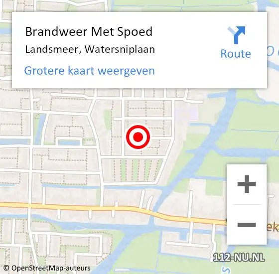 Locatie op kaart van de 112 melding: Brandweer Met Spoed Naar Landsmeer, Watersniplaan op 26 maart 2020 21:33