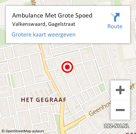 Locatie op kaart van de 112 melding: Ambulance Met Grote Spoed Naar Valkenswaard, Gagelstraat op 26 maart 2020 23:57