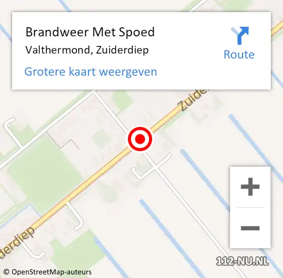 Locatie op kaart van de 112 melding: Brandweer Met Spoed Naar Valthermond, Zuiderdiep op 27 maart 2020 01:20