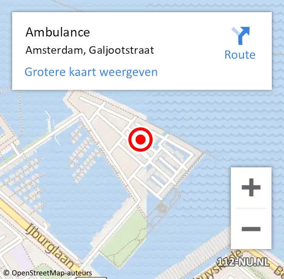 Locatie op kaart van de 112 melding: Ambulance Amsterdam, Galjootstraat op 27 maart 2020 01:32