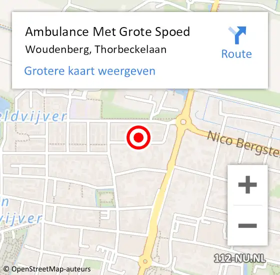 Locatie op kaart van de 112 melding: Ambulance Met Grote Spoed Naar Woudenberg, Thorbeckelaan op 2 mei 2014 12:07