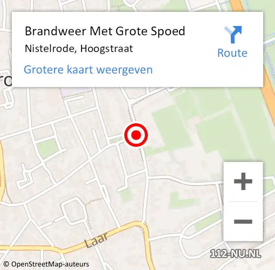 Locatie op kaart van de 112 melding: Brandweer Met Grote Spoed Naar Nistelrode, Hoogstraat op 27 maart 2020 08:22