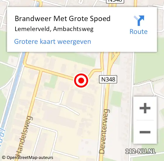 Locatie op kaart van de 112 melding: Brandweer Met Grote Spoed Naar Lemelerveld, Ambachtsweg op 27 maart 2020 09:13