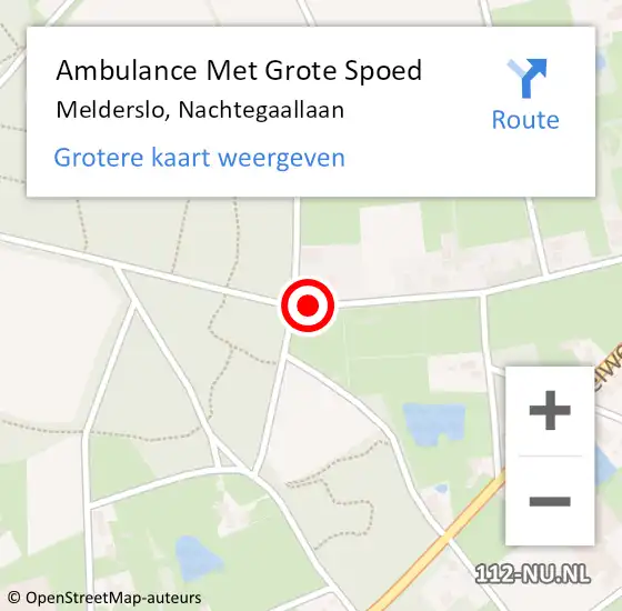 Locatie op kaart van de 112 melding: Ambulance Met Grote Spoed Naar Melderslo, Nachtegaallaan op 27 maart 2020 11:30