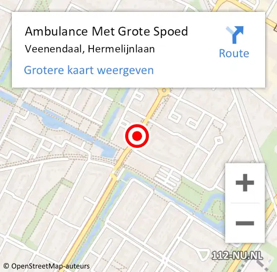 Locatie op kaart van de 112 melding: Ambulance Met Grote Spoed Naar Veenendaal, Hermelijnlaan op 27 maart 2020 12:56