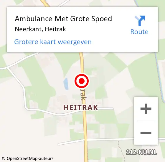 Locatie op kaart van de 112 melding: Ambulance Met Grote Spoed Naar Neerkant, Heitrak op 27 maart 2020 13:19
