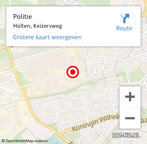 Locatie op kaart van de 112 melding: Politie Holten, Keizersweg op 27 maart 2020 13:55