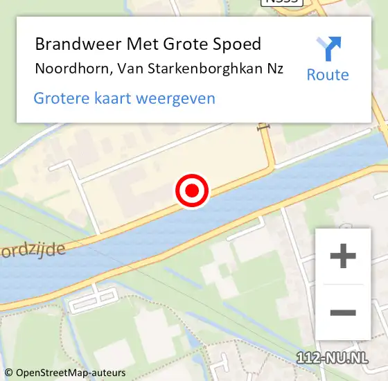 Locatie op kaart van de 112 melding: Brandweer Met Grote Spoed Naar Noordhorn, Van Starkenborghkan Nz op 2 mei 2014 12:47