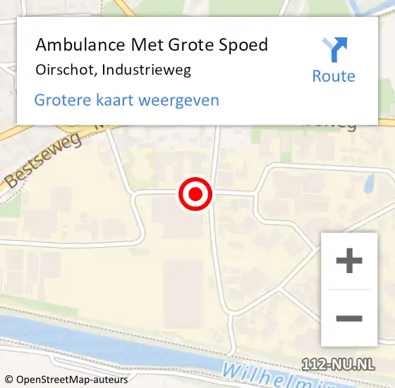 Locatie op kaart van de 112 melding: Ambulance Met Grote Spoed Naar Oirschot, Industrieweg op 27 maart 2020 14:31