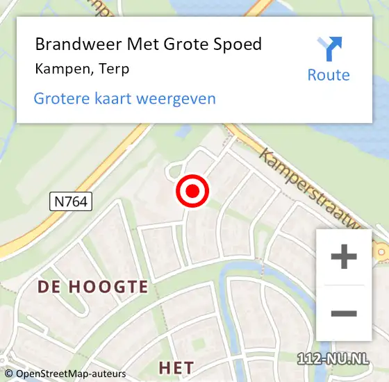 Locatie op kaart van de 112 melding: Brandweer Met Grote Spoed Naar Kampen, Terp op 27 maart 2020 15:21