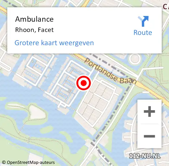 Locatie op kaart van de 112 melding: Ambulance Rhoon, Facet op 27 maart 2020 15:43