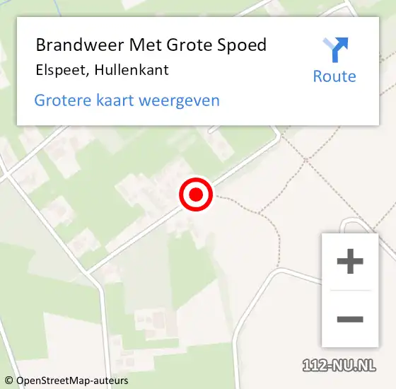 Locatie op kaart van de 112 melding: Brandweer Met Grote Spoed Naar Elspeet, Hullenkant op 27 maart 2020 16:00