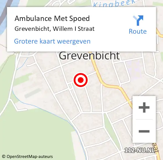 Locatie op kaart van de 112 melding: Ambulance Met Spoed Naar Grevenbicht, Willem I Straat op 2 mei 2014 13:01