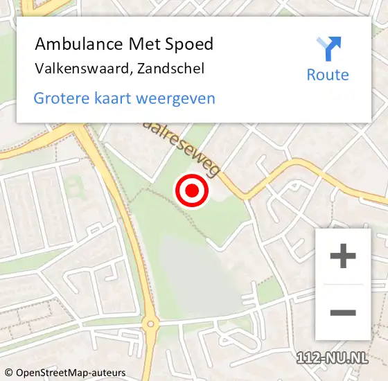 Locatie op kaart van de 112 melding: Ambulance Met Spoed Naar Valkenswaard, Zandschel op 27 maart 2020 16:40