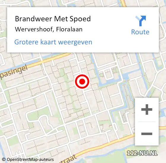 Locatie op kaart van de 112 melding: Brandweer Met Spoed Naar Wervershoof, Floralaan op 27 maart 2020 18:30