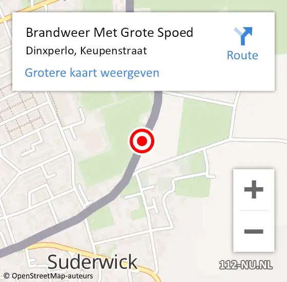 Locatie op kaart van de 112 melding: Brandweer Met Grote Spoed Naar Dinxperlo, Keupenstraat op 27 maart 2020 19:26